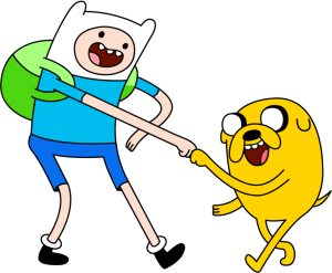 Finn et Jack, les personnages principaux de la série américaine Adventure Time.
