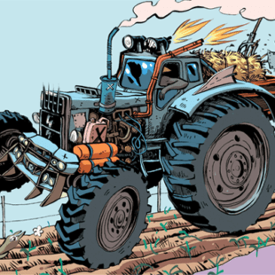 Crazy Farmers and the clôtures électriques, la course de tracteurs