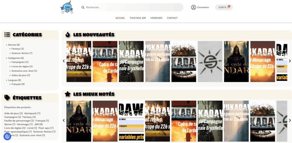 Screenshot site internet JDR Presse