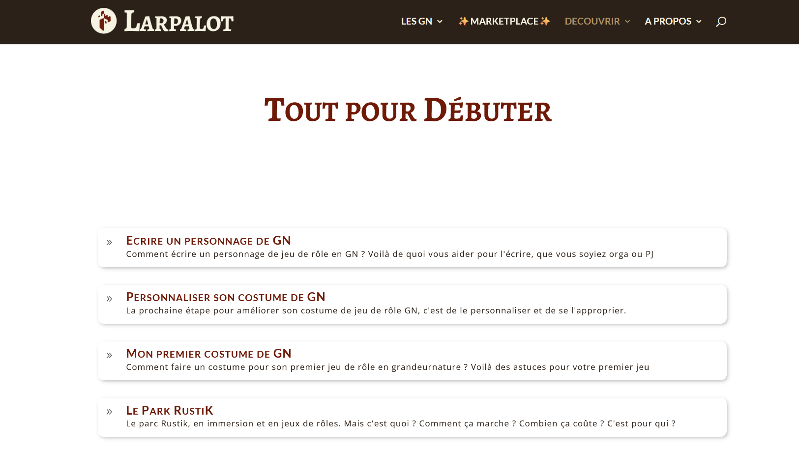 screenshot site larpalot