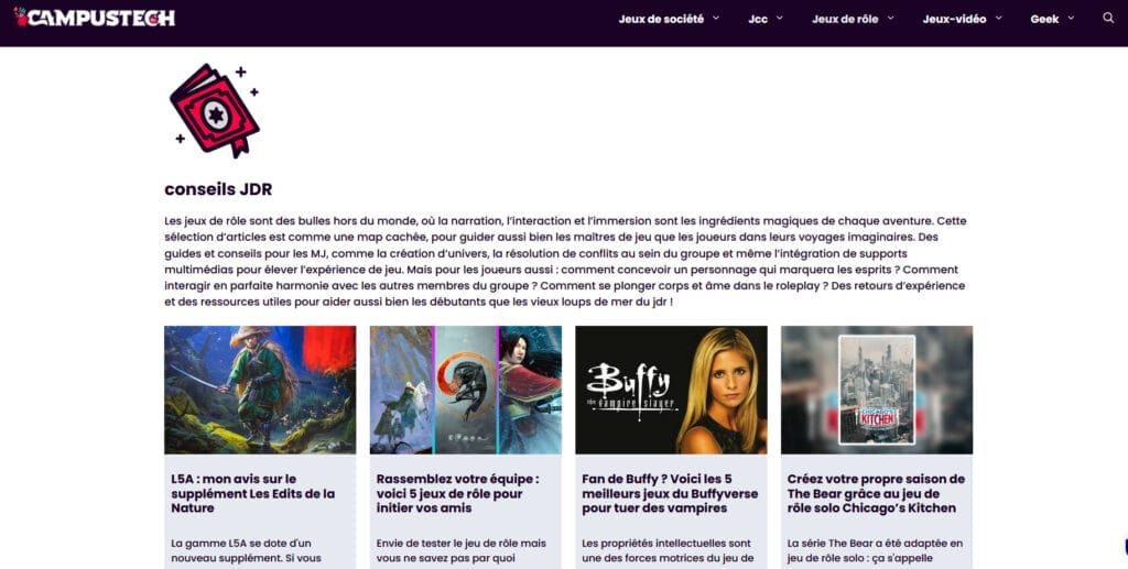 Capture d'écran site Campustech