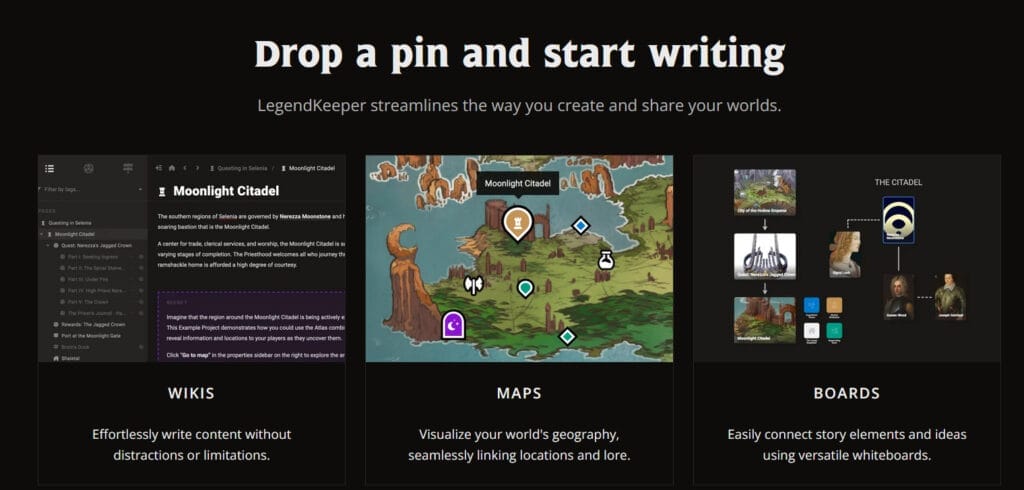 Capture d'écran présentation Legend Keeper