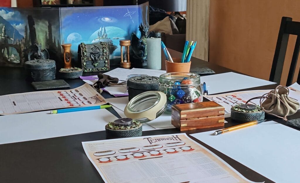 Photo table de jeu partie en cours